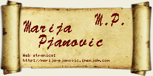 Marija Pjanović vizit kartica